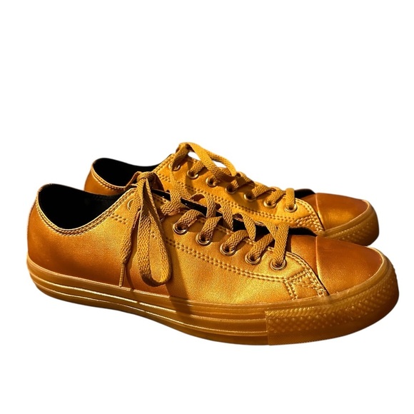 Converse All Star Chuck Taylor OX Leather Metallic Gold 153107C M10 W12 - Picture 1 of 6